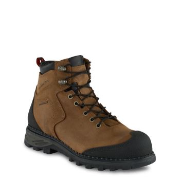 Red Wing Burnside 6-inch Waterproof Safety Toe Mens Safety Boots Brown/Black - Style 2410